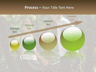 A Man And A Woman Riding Bikes In The Park PowerPoint Template