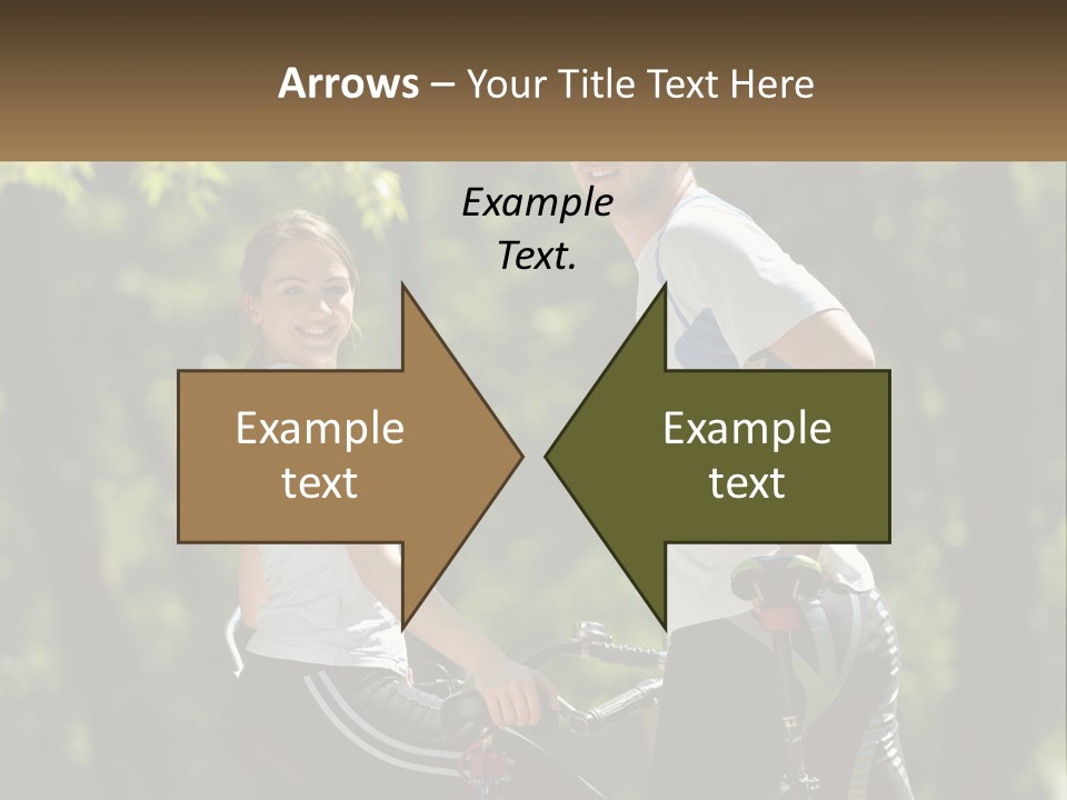 A Man And A Woman Riding Bikes In The Park PowerPoint Template