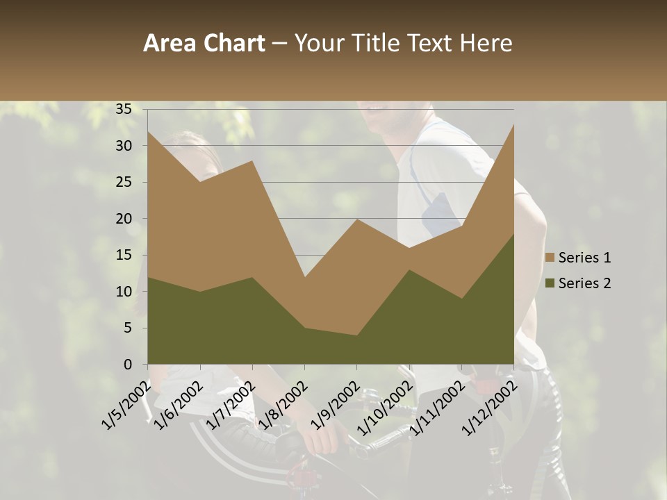 A Man And A Woman Riding Bikes In The Park PowerPoint Template