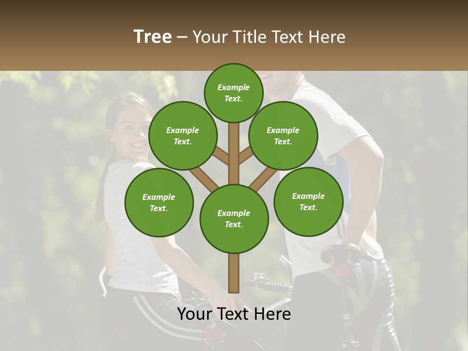 A Man And A Woman Riding Bikes In The Park PowerPoint Template