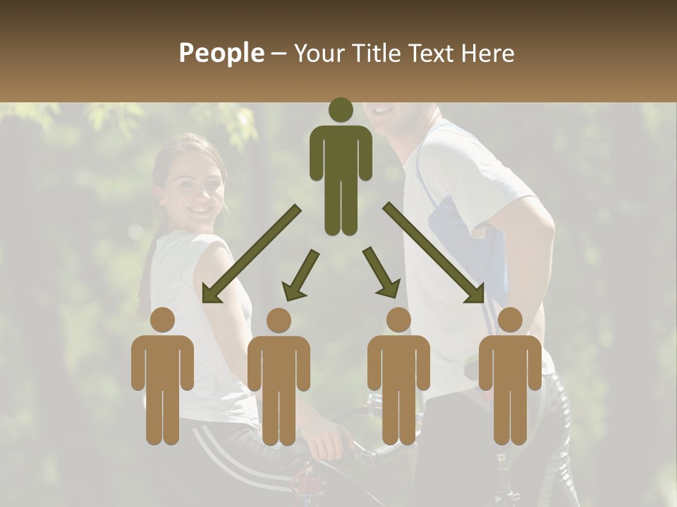 A Man And A Woman Riding Bikes In The Park PowerPoint Template