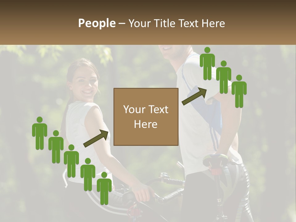 A Man And A Woman Riding Bikes In The Park PowerPoint Template