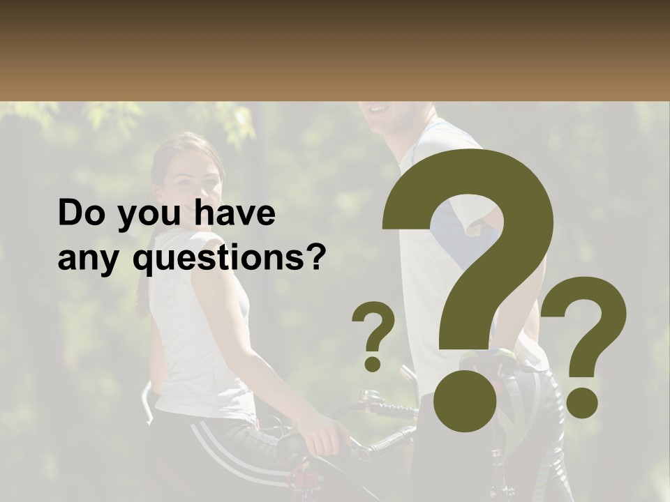 A Man And A Woman Riding Bikes In The Park PowerPoint Template