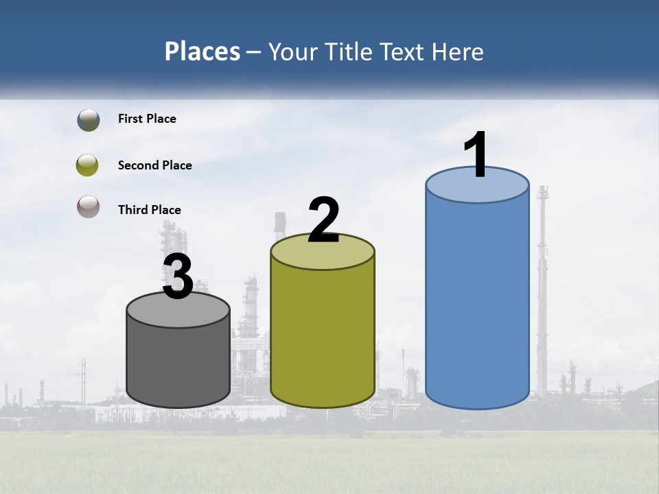 A Power Plant In The Middle Of A Green Field PowerPoint Template