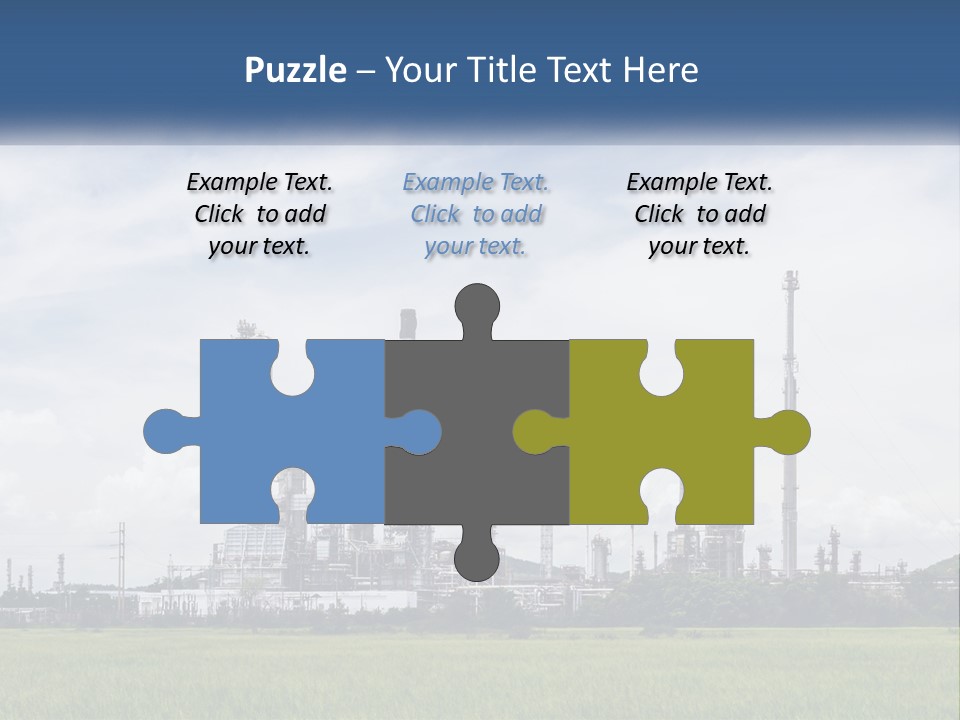 A Power Plant In The Middle Of A Green Field PowerPoint Template