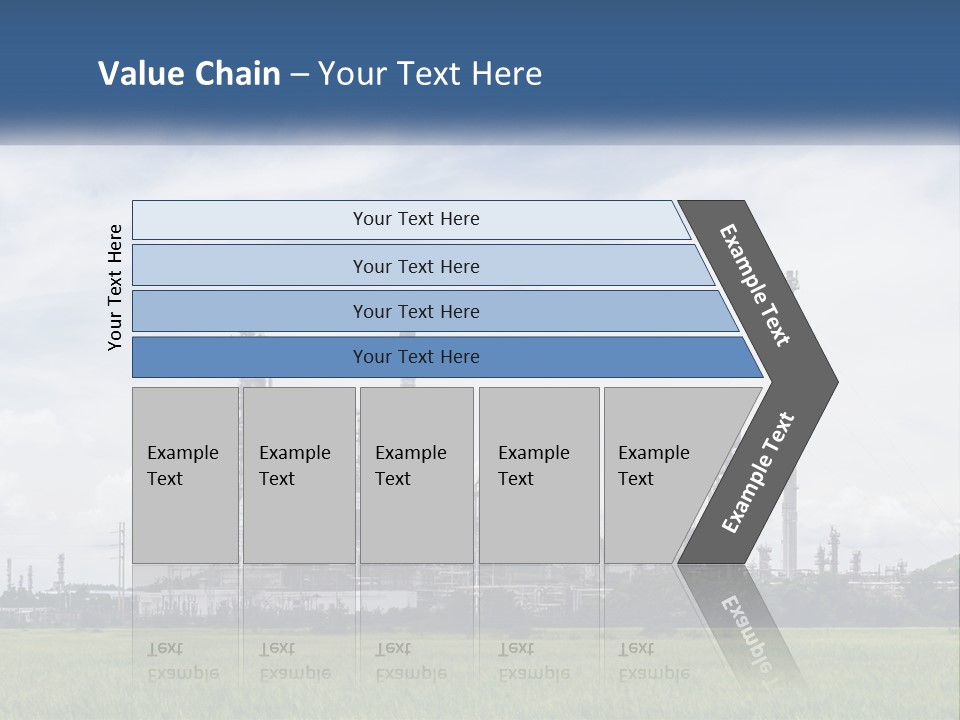 A Power Plant In The Middle Of A Green Field PowerPoint Template
