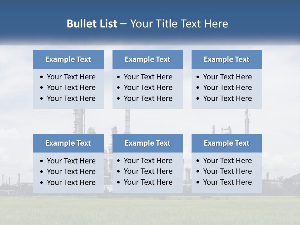 A Power Plant In The Middle Of A Green Field PowerPoint Template
