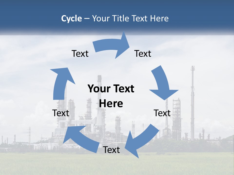 A Power Plant In The Middle Of A Green Field PowerPoint Template