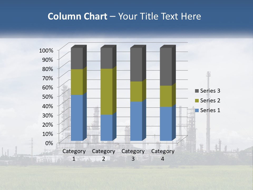 A Power Plant In The Middle Of A Green Field PowerPoint Template