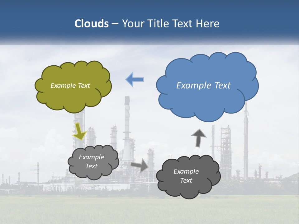 A Power Plant In The Middle Of A Green Field PowerPoint Template
