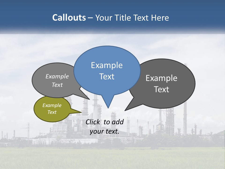 A Power Plant In The Middle Of A Green Field PowerPoint Template