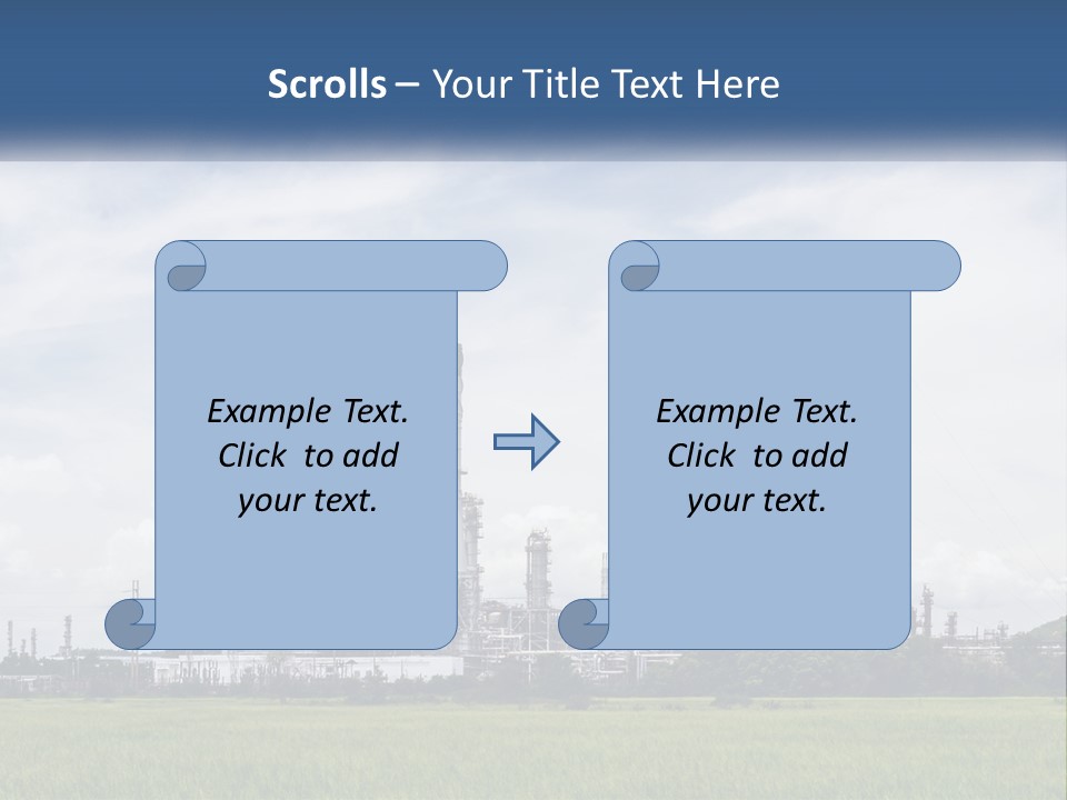 A Power Plant In The Middle Of A Green Field PowerPoint Template