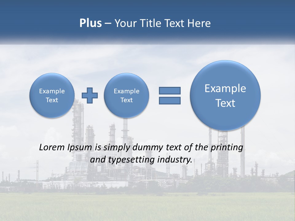 A Power Plant In The Middle Of A Green Field PowerPoint Template