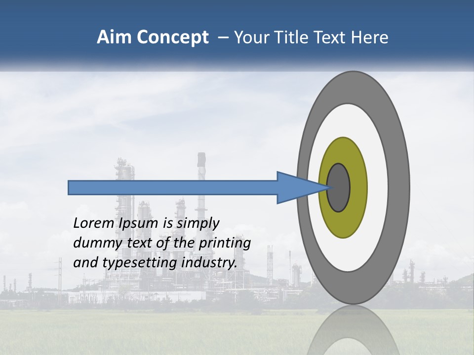 A Power Plant In The Middle Of A Green Field PowerPoint Template