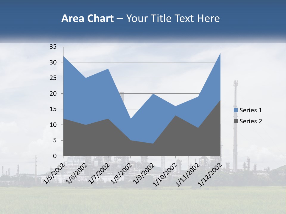 A Power Plant In The Middle Of A Green Field PowerPoint Template
