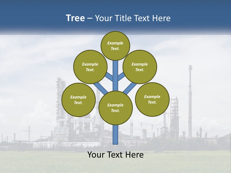 A Power Plant In The Middle Of A Green Field PowerPoint Template