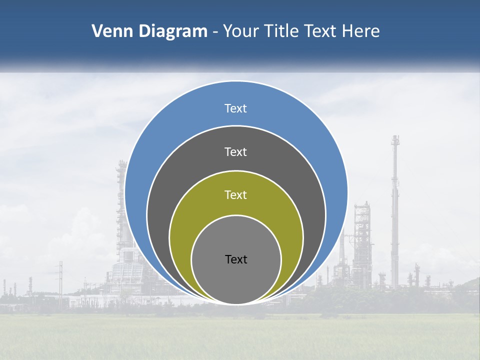 A Power Plant In The Middle Of A Green Field PowerPoint Template