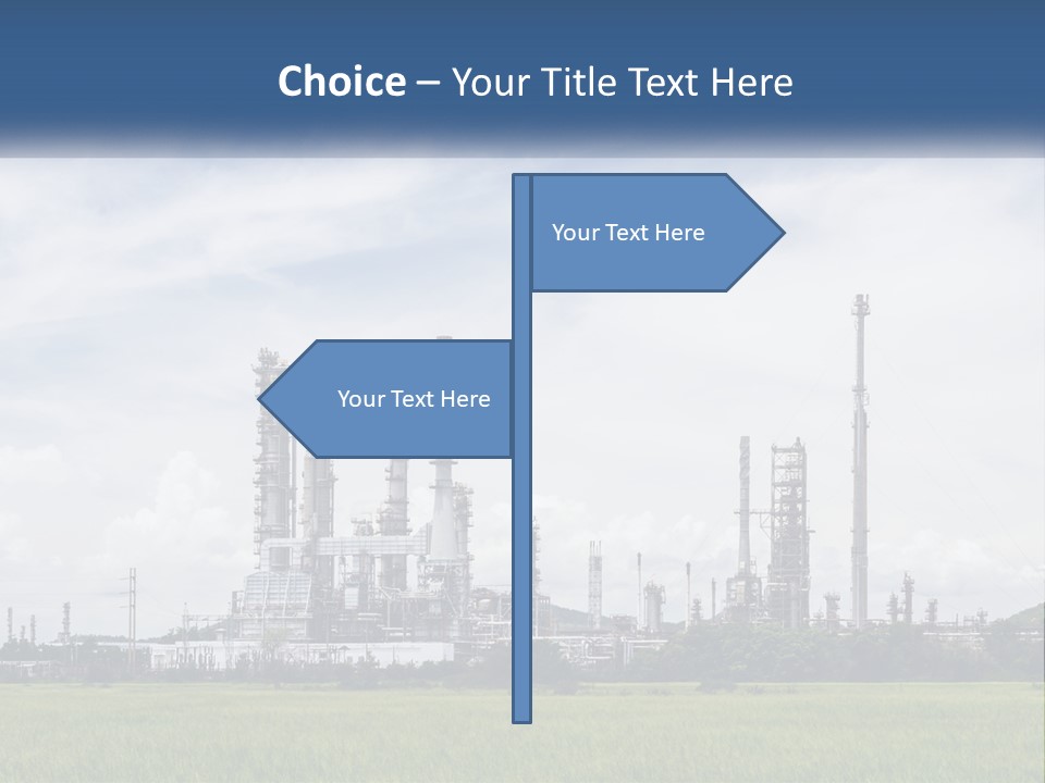 A Power Plant In The Middle Of A Green Field PowerPoint Template
