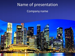 A City At Night Powerpoint Presentation Template PowerPoint Template