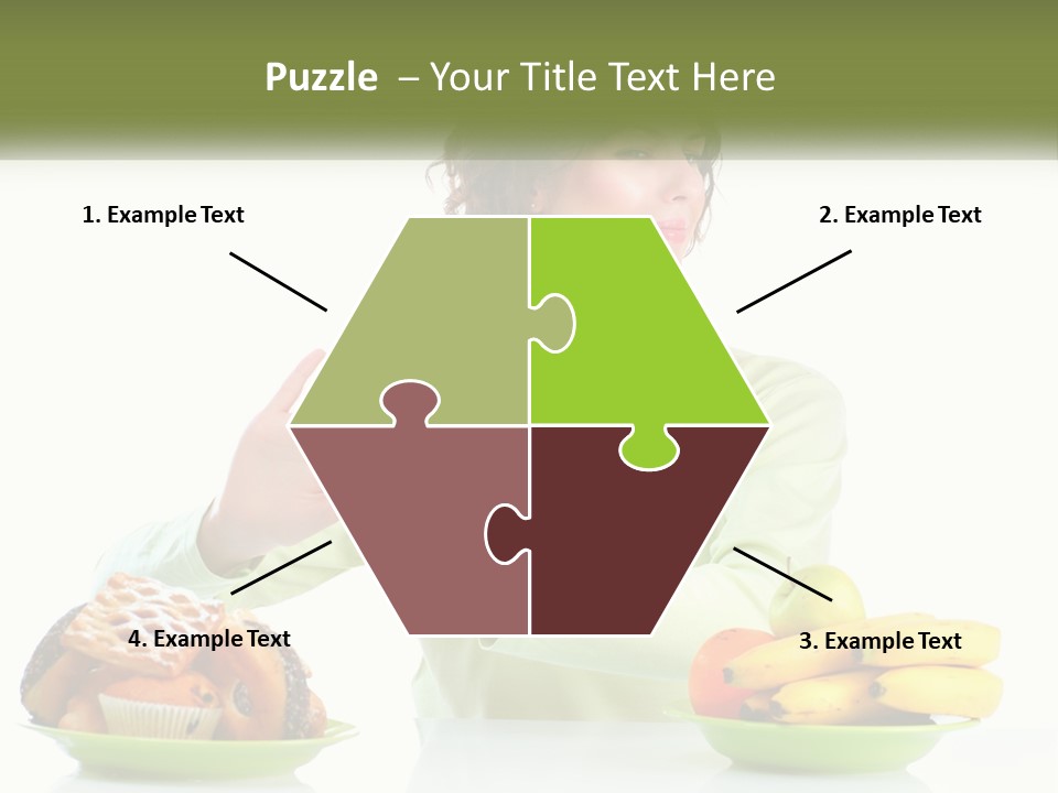 A Woman Sitting At A Table With A Plate Of Food PowerPoint Template