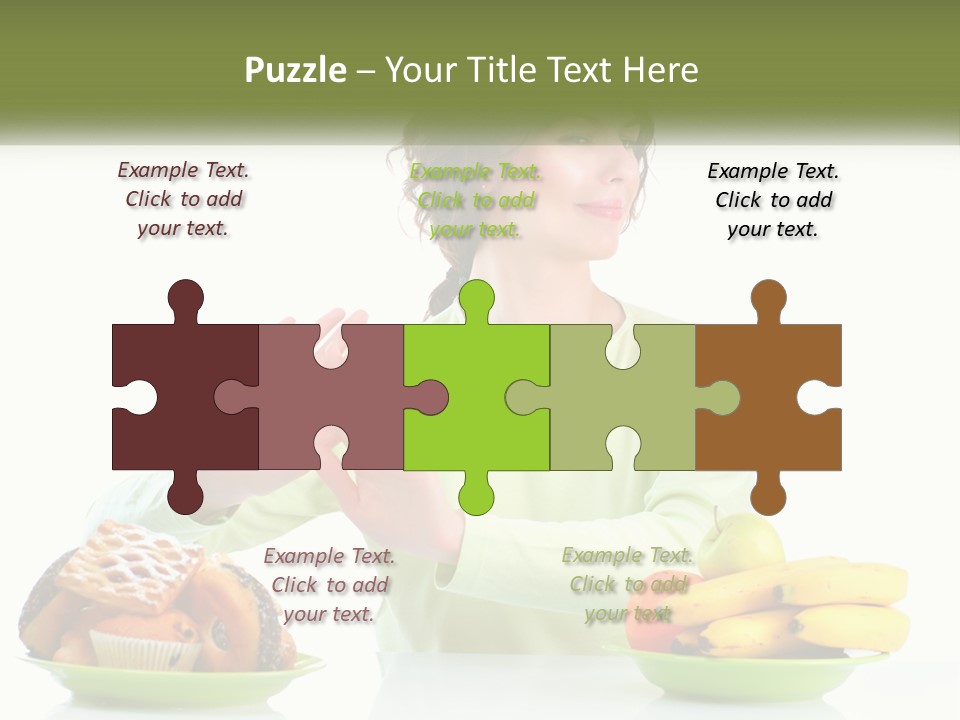 A Woman Sitting At A Table With A Plate Of Food PowerPoint Template