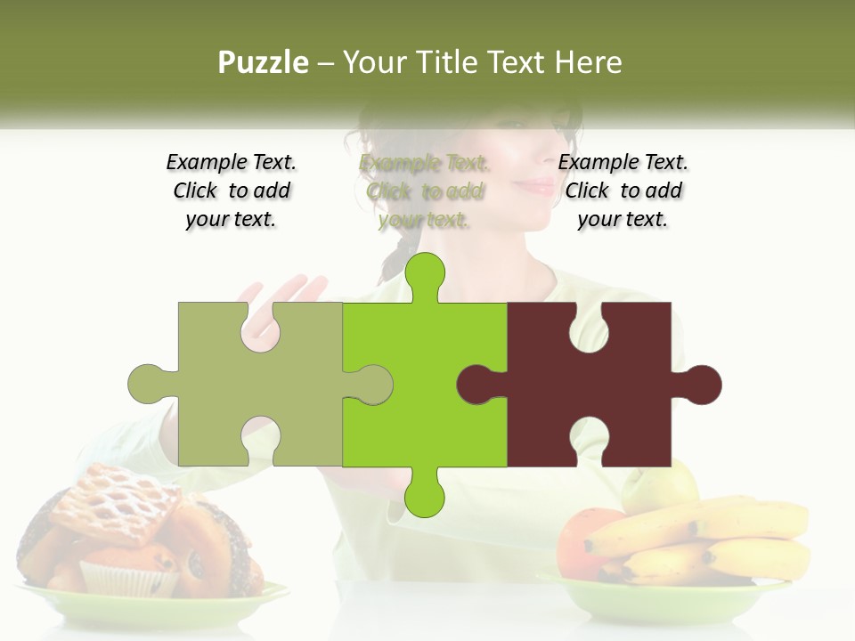 A Woman Sitting At A Table With A Plate Of Food PowerPoint Template