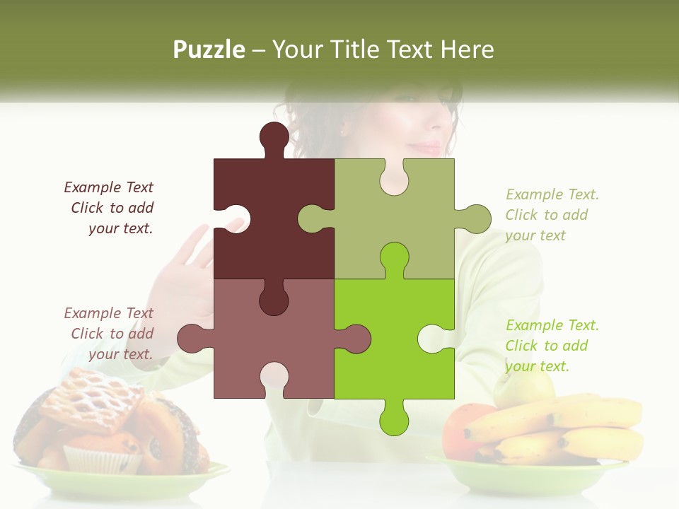 A Woman Sitting At A Table With A Plate Of Food PowerPoint Template