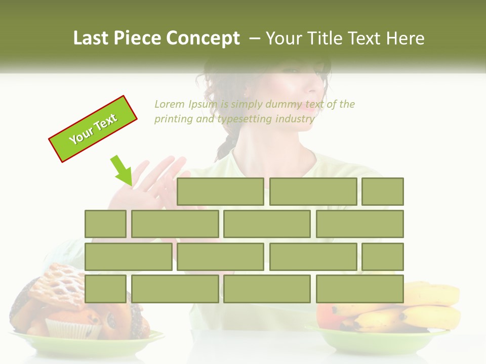 A Woman Sitting At A Table With A Plate Of Food PowerPoint Template
