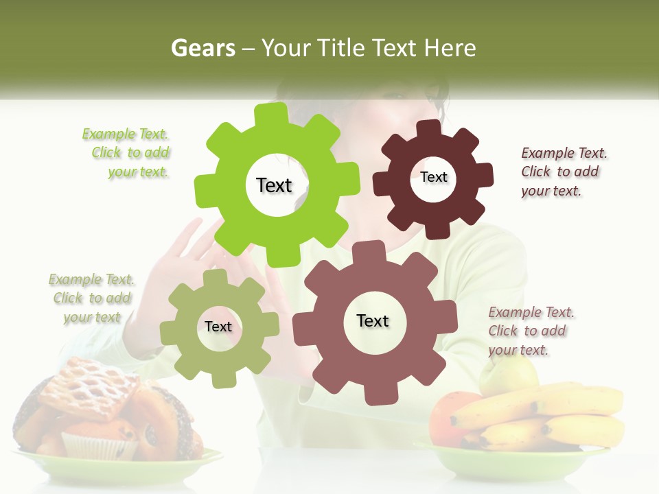 A Woman Sitting At A Table With A Plate Of Food PowerPoint Template