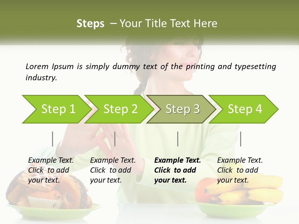 A Woman Sitting At A Table With A Plate Of Food PowerPoint Template