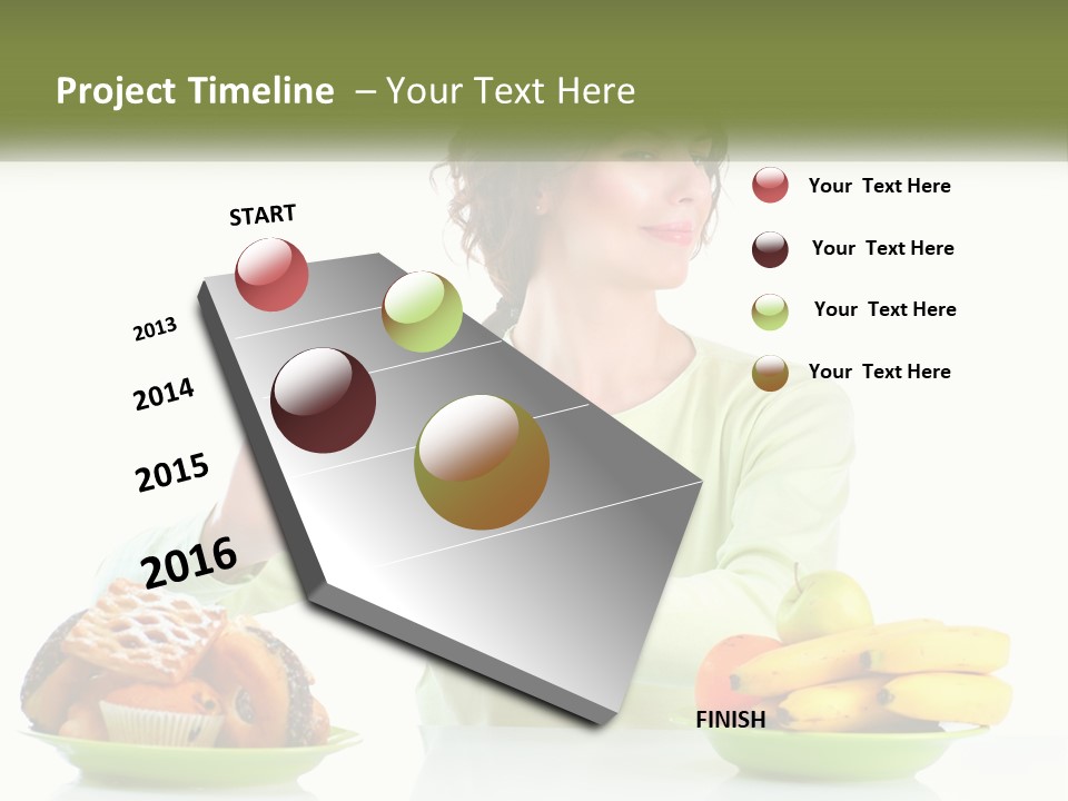 A Woman Sitting At A Table With A Plate Of Food PowerPoint Template