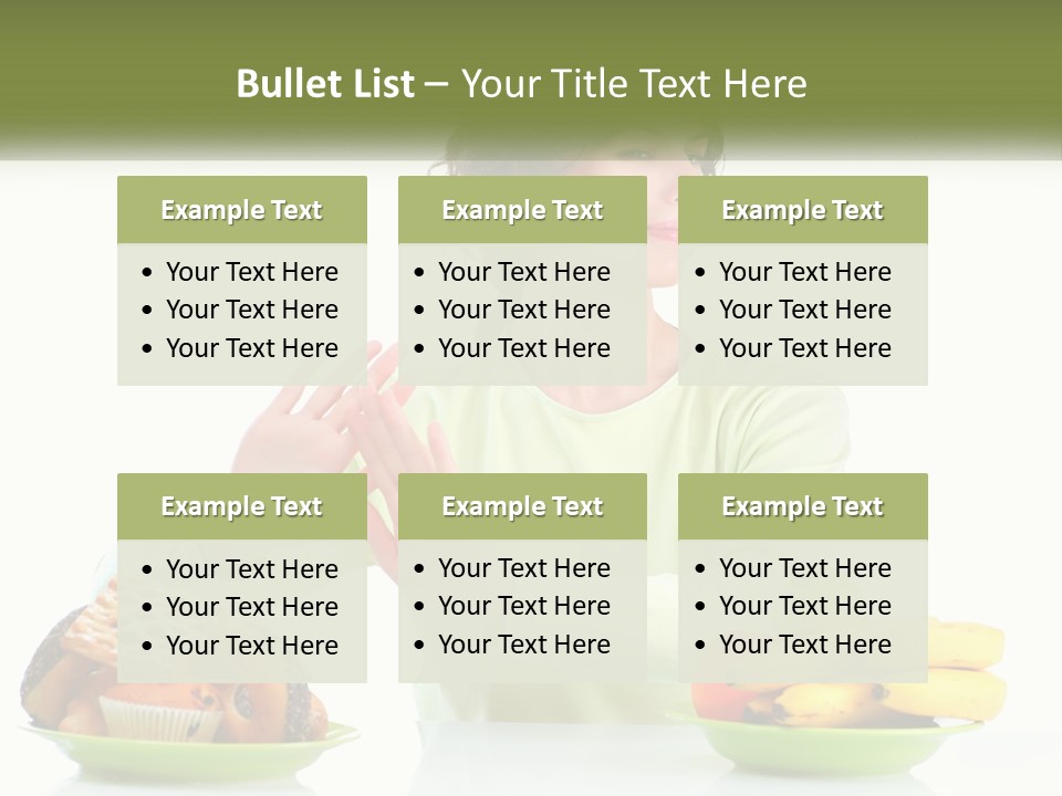 A Woman Sitting At A Table With A Plate Of Food PowerPoint Template