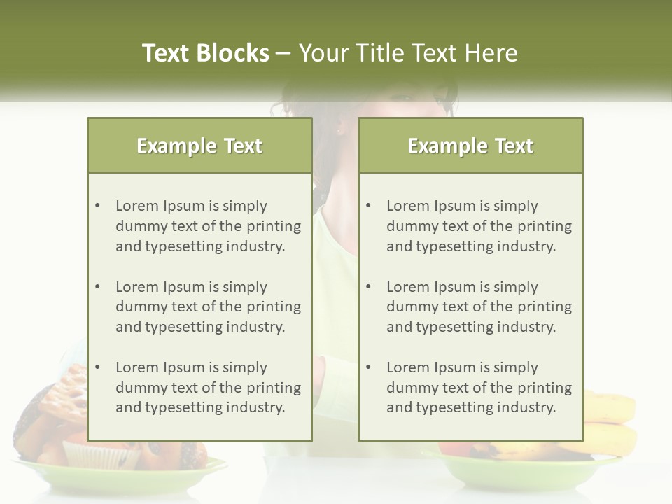 A Woman Sitting At A Table With A Plate Of Food PowerPoint Template
