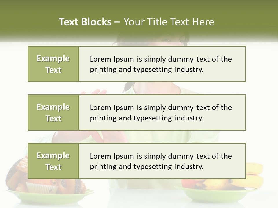 A Woman Sitting At A Table With A Plate Of Food PowerPoint Template