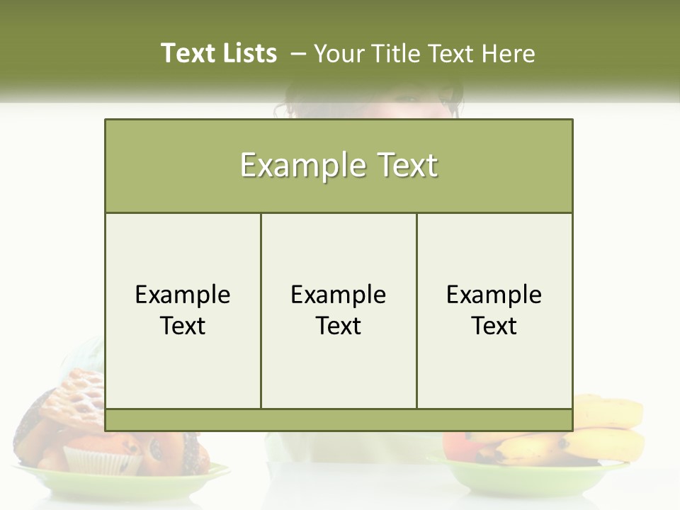 A Woman Sitting At A Table With A Plate Of Food PowerPoint Template