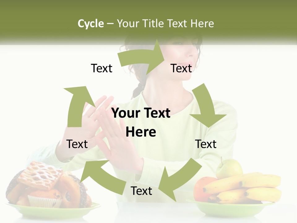 A Woman Sitting At A Table With A Plate Of Food PowerPoint Template