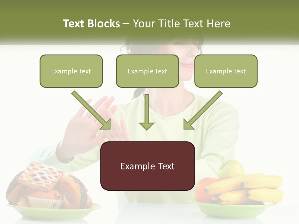 A Woman Sitting At A Table With A Plate Of Food PowerPoint Template