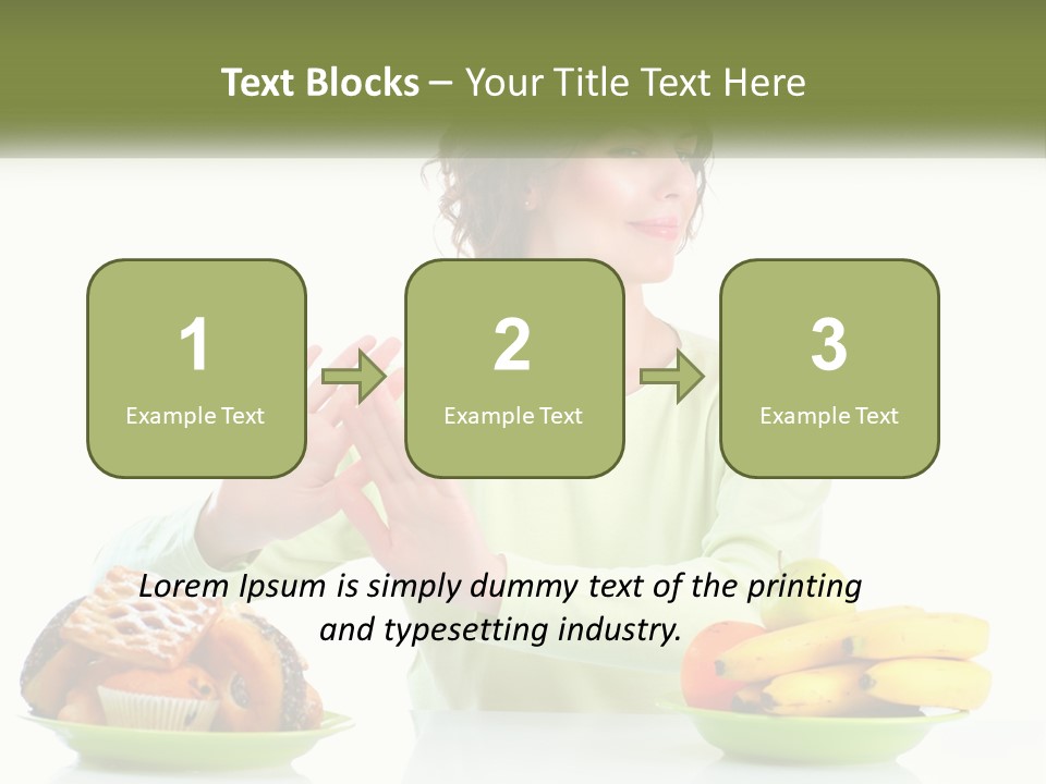 A Woman Sitting At A Table With A Plate Of Food PowerPoint Template