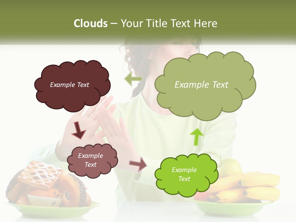 A Woman Sitting At A Table With A Plate Of Food PowerPoint Template
