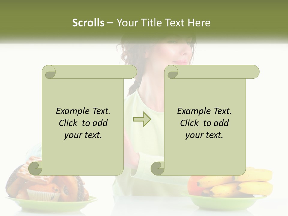 A Woman Sitting At A Table With A Plate Of Food PowerPoint Template