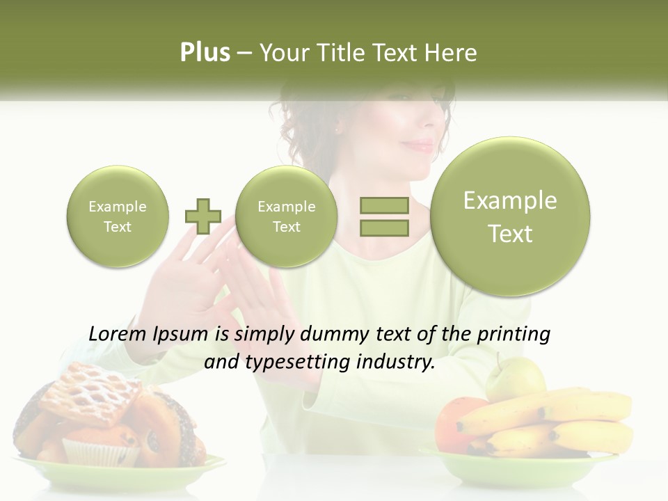A Woman Sitting At A Table With A Plate Of Food PowerPoint Template