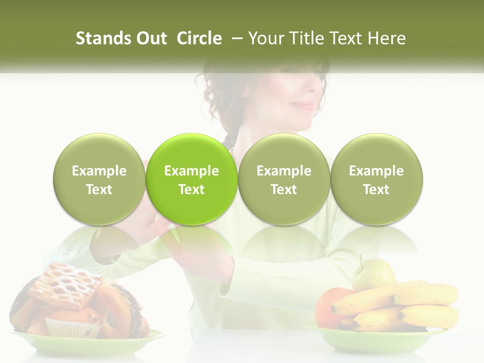 A Woman Sitting At A Table With A Plate Of Food PowerPoint Template