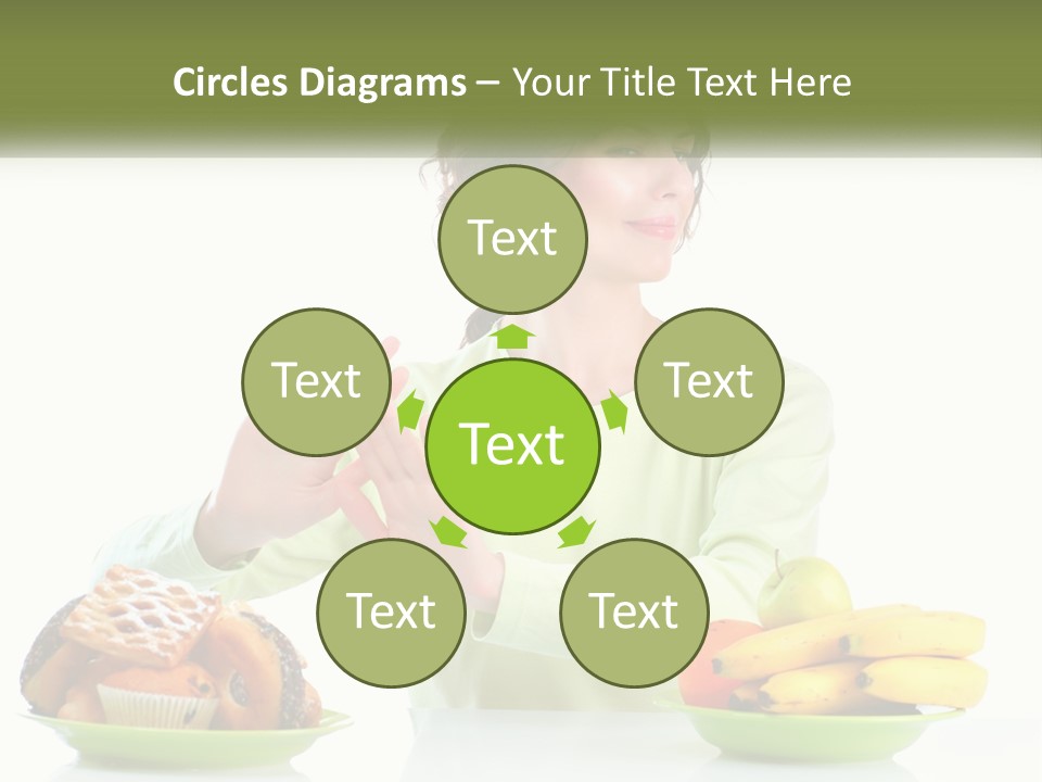 A Woman Sitting At A Table With A Plate Of Food PowerPoint Template