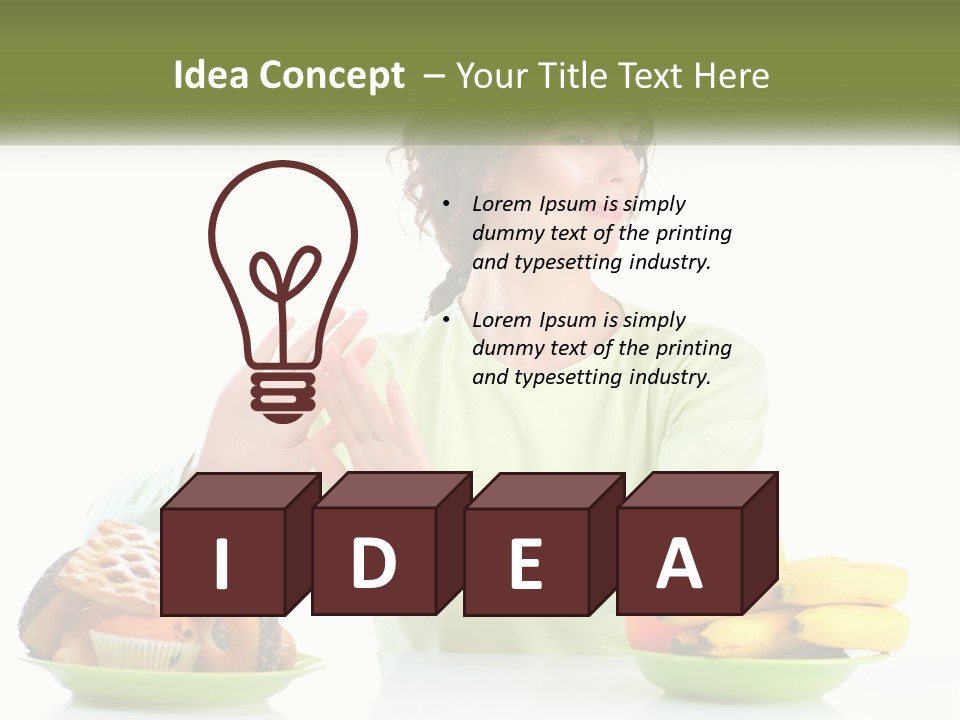 A Woman Sitting At A Table With A Plate Of Food PowerPoint Template