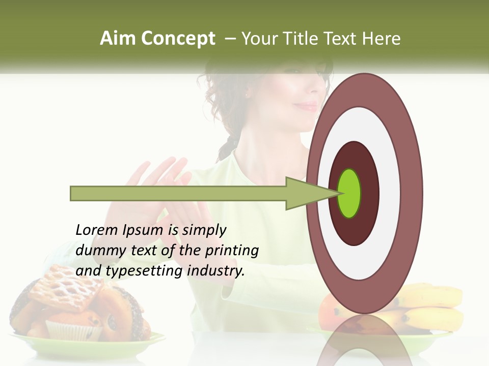 A Woman Sitting At A Table With A Plate Of Food PowerPoint Template