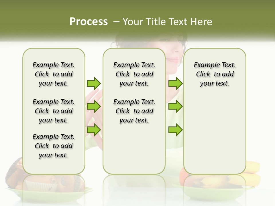 A Woman Sitting At A Table With A Plate Of Food PowerPoint Template