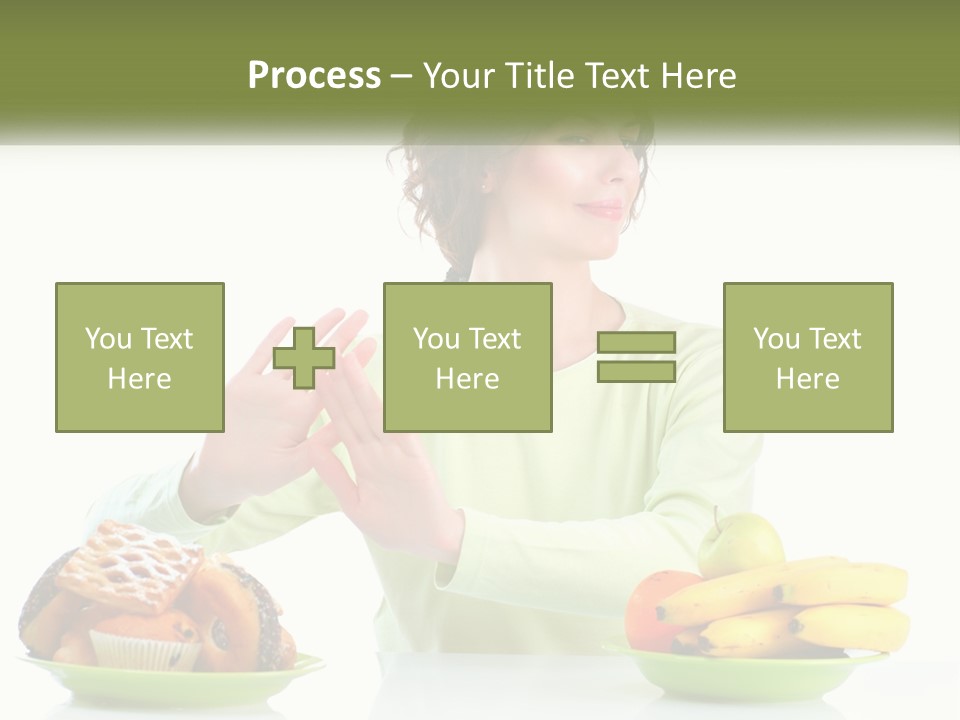 A Woman Sitting At A Table With A Plate Of Food PowerPoint Template