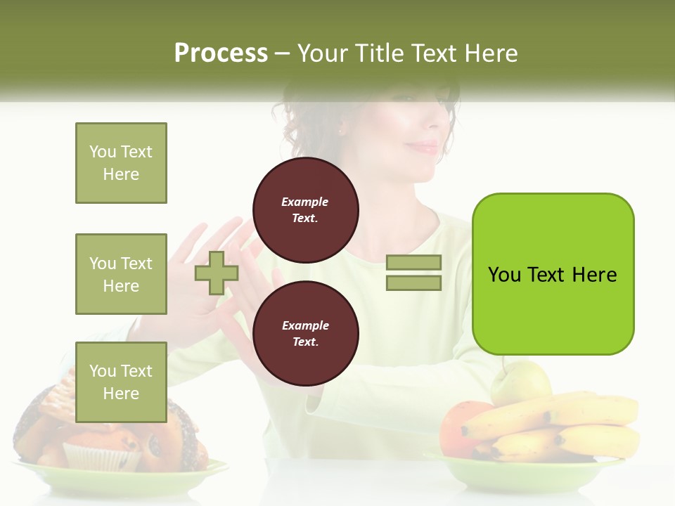 A Woman Sitting At A Table With A Plate Of Food PowerPoint Template