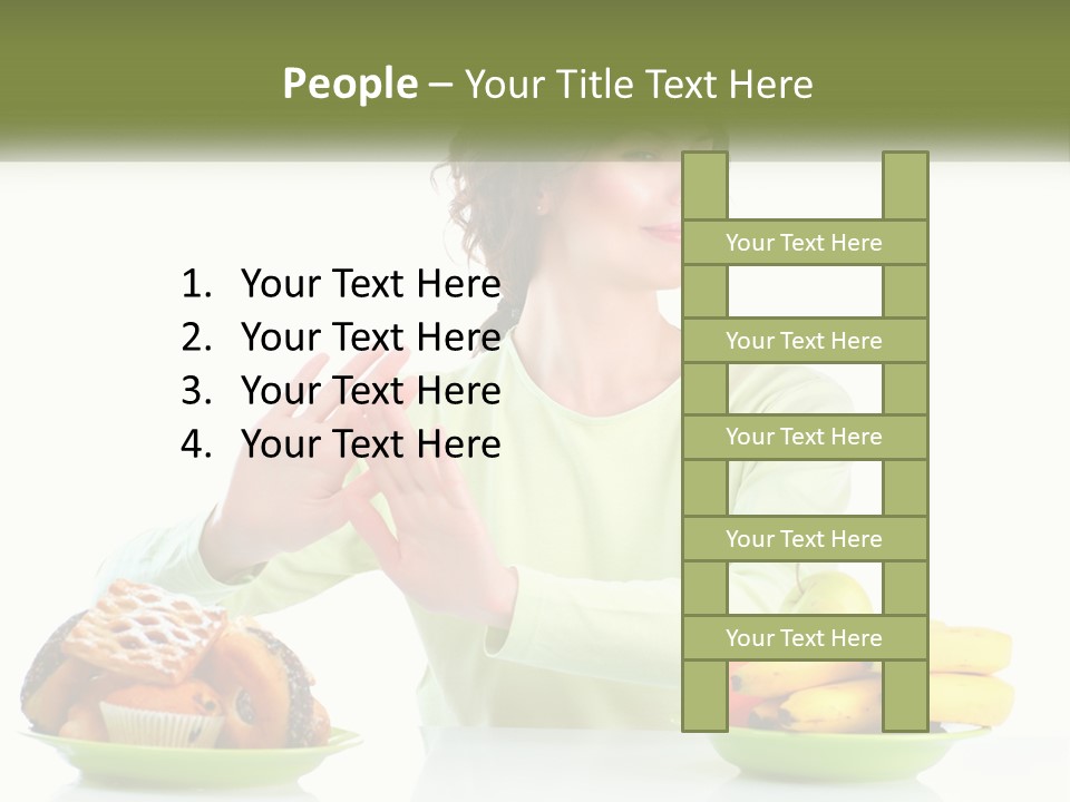 A Woman Sitting At A Table With A Plate Of Food PowerPoint Template