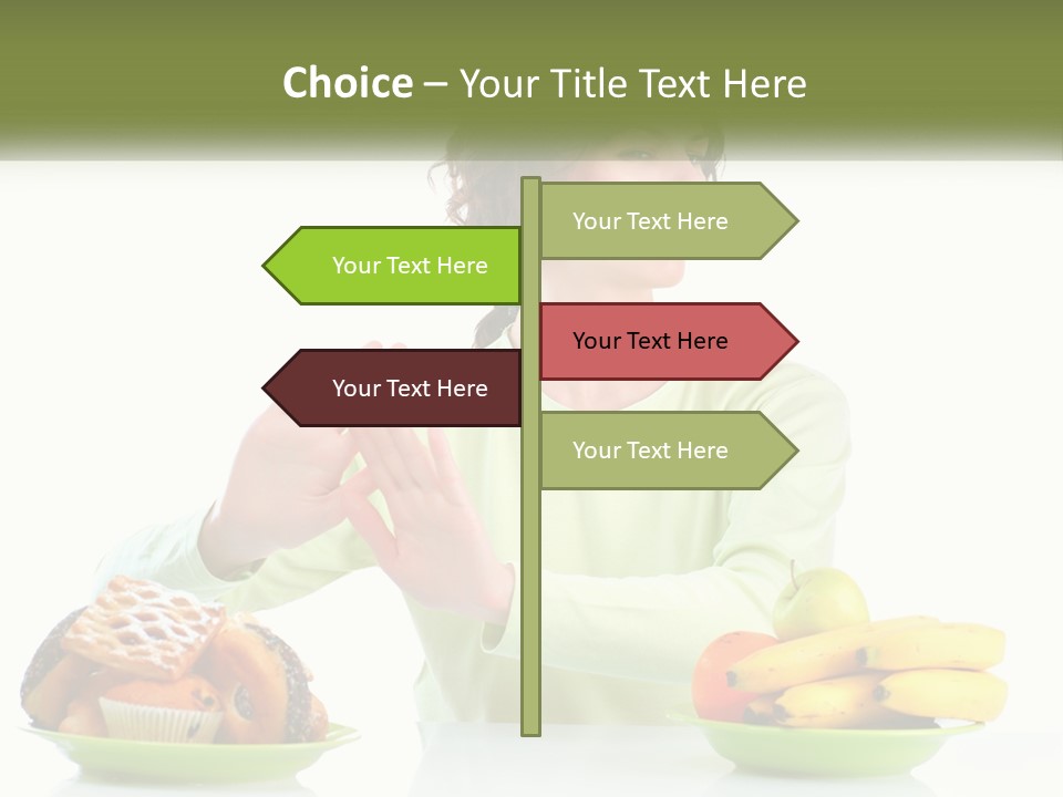 A Woman Sitting At A Table With A Plate Of Food PowerPoint Template